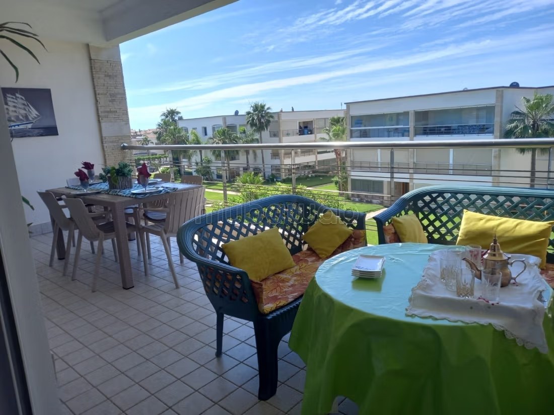 Appartement de vacances à louer à Sidi Rahal. 2 chambres. Belle terrasse et jardin
