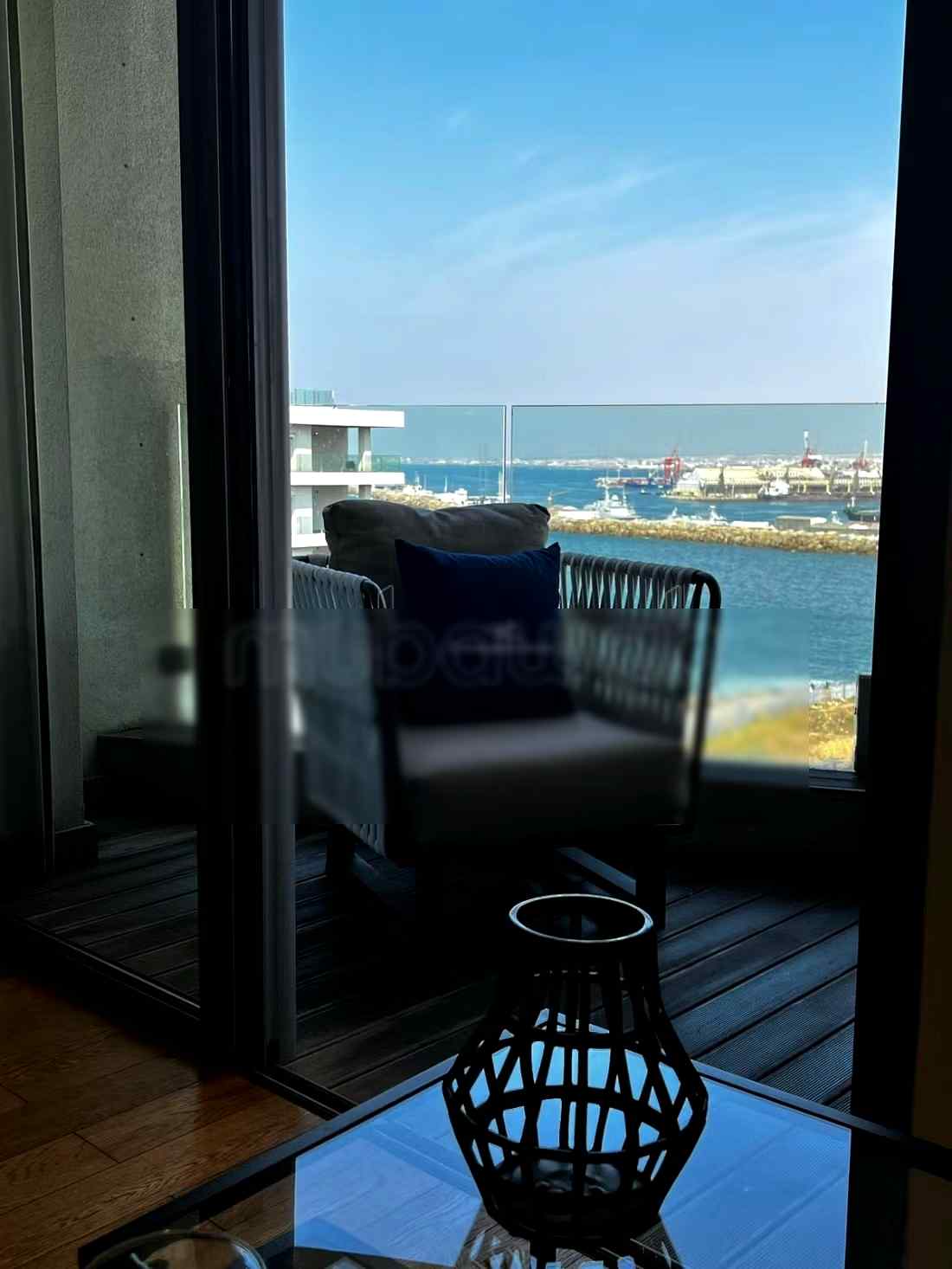 Location saisonnière à Casablanca Marina. 1 chambre. Vue sur mer, double vitrage