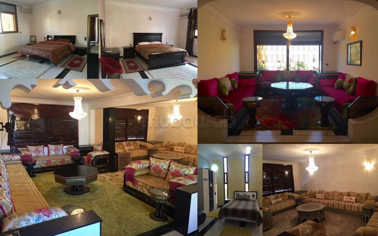 Appartement de vacances à louer à Al Adarissa. 
3 chambres. 
Salon traditionnel marocain, résidence sécurisée