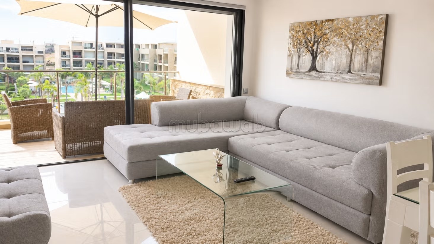 Appartements à louer à Sidi Bouknadel. 
3 grandes pièces. 
Concierge et climatisation