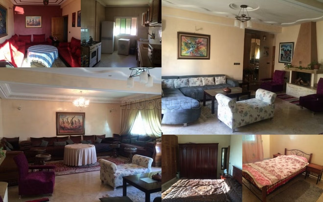 Appartement de vacances à louer à Champ de course.
Surface totale 135 m².
Salon typique marocain, résidence sécurisée