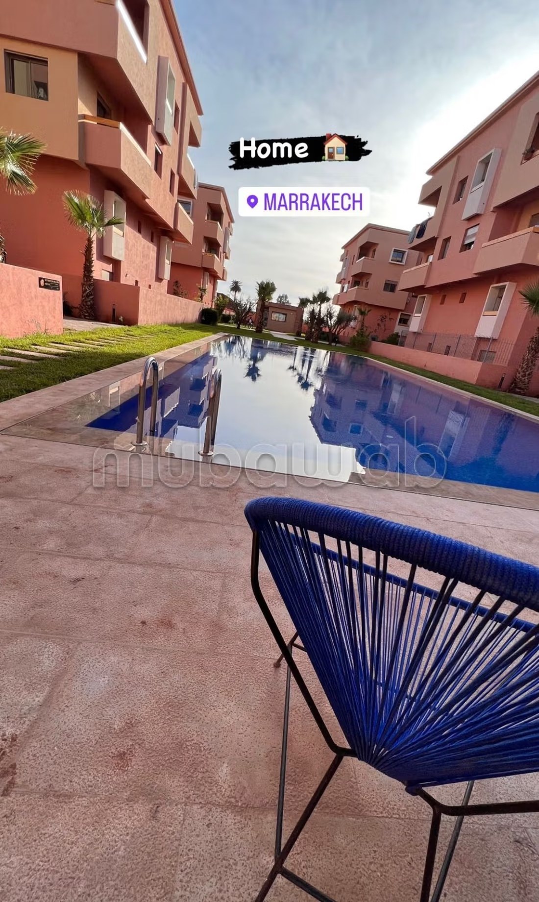 Location saisonnière à Les Portes de Marrakech. 2 belles chambres. Piscine, climatisation